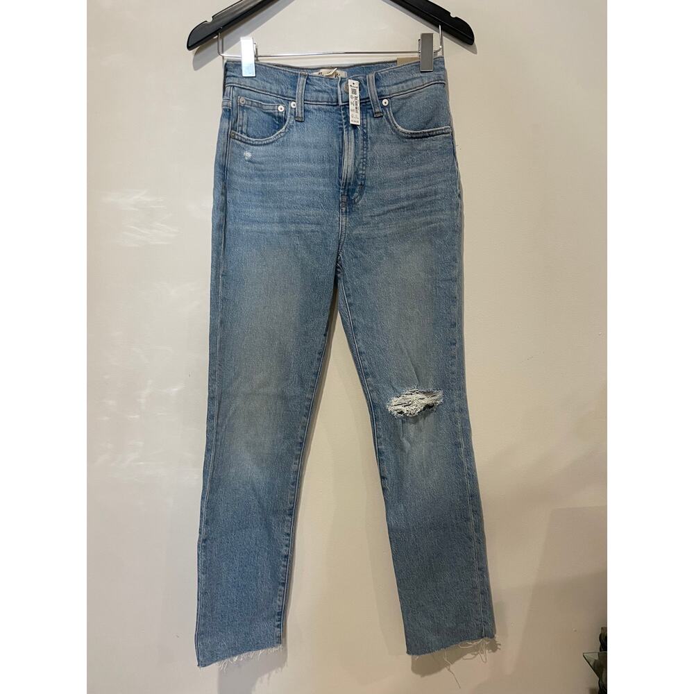 NWT Madewell The Perfect Vintage High Rise Distressed Tapered Jean Coney Wash 25 - Picture 2 of 6